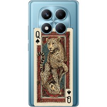 TechTree Redmi Note 14 Pro 4g Uyumlu Iskambil Kağıdı Tasarımlı Leopar Portre Baskılı Silikon Kılıf