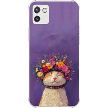 TechTree Samsung Galaxy A03 Uyumlu Frida Catlo Kedi Baskılı Silikon Kılıf