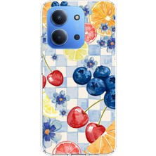 TechTree Redmi 15C Uyumlu Sulu Boya Meyve ve Çiçek Desenli Baskılı Silikon Kılıf