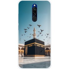 TechTree Redmi 8 Uyumlu Kabe Umre ve Kuşlar Baskılı Silikon Kılıf