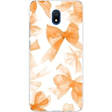 TechTree Redmi 8A Uyumlu Şeftali Fiyonk Kurdele Baskılı Silikon Kılıf
