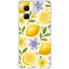 TechTree Infinix Hot 50I - Smart 9 Uyumlu Sulu Boya Limon ve Çiçek Desenli Baskılı Silikon Kılıf