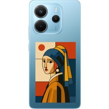 TechTree Redmi Note 14 4g Uyumlu Bauhaus Inci Küpeli Kız Baskılı Silikon Kılıf