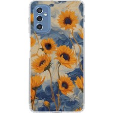 TechTree Samsung Galaxy M52 Uyumlu Yıldızlı Ayçiçekleri Baskılı Silikon Kılıf