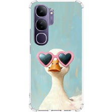 TechTree Vivo V40 Lite Uyumlu Yağlı Boya Pop-Art Ördek Baskılı Silikon Kılıf