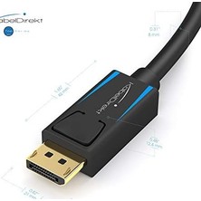Skygo - 8k / 60Hz Displayport Kablosu 1.4-2 M - Oyun Bilgisayarları/dizüstü Bilgisayarları, 4K / 8k Oyun Monitörleri ve Ultra Hızlı 144Hz / 165Hz / 240Hz Için Boşluksuz Korumalı Dp Kablosu