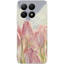 TechTree Xiaomi Mi 15T Pro Uyumlu Pembe Laleler Baskılı Silikon Kılıf