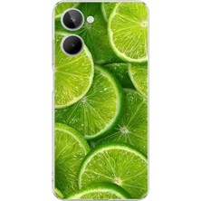TechTree Realme 10 4g Uyumlu Misket Limonu Lime Desenli Yaz Temalı Baskılı Silikon Kılıf