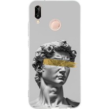 TechTree Huawei P20 Lite Uyumlu Modern Hellenistik Davut Baskılı Silikon Kılıf