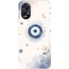 TechTree Oppo A38 Uyumlu Şans Getiren Nazar Tasarımı Baskılı Silikon Kılıf