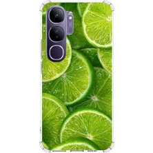 TechTree Vivo V40 Lite Uyumlu Misket Limonu Lime Desenli Yaz Temalı Baskılı Silikon Kılıf
