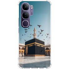 TechTree Vivo V40 Lite Uyumlu Kabe Umre ve Kuşlar Baskılı Silikon Kılıf