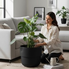 Temmuz Home Kuple Premium Serisi 26 Lt Modern Tasarım Saksı - Salon ve Balkon Tipi Büyük Boy Saksı