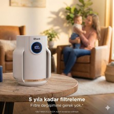 Shark Neverchange Compact Pro Hava Temizleyici 23 M² Hepa Koku Alerjen Toz Polen Giderici Ev Ofis Sessiz Gri PM10 Alerji
