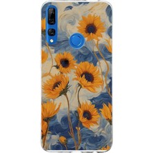 TechTree Honor 9x Uyumlu Yıldızlı Ayçiçekleri Baskılı Silikon Kılıf