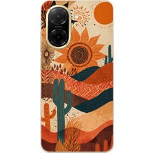 TechTree Redmi A5 Uyumlu Etnik Güneş ve Mandala Figürlü Toprak Tonları Baskılı Silikon Kılıf