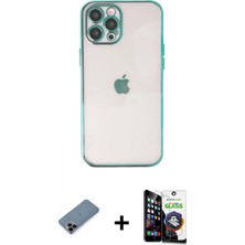 Pileli Store Pilelistore™ iPhone 12 Pro Max Kılıf Vadi Minimal - Şeffaf Temperli Cam Ekran Koruyucu + Shine Kamera Lens Koruma Cam - Sh