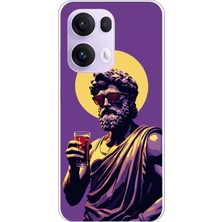 TechTree Oppo Reno 13 Pro Uyumlu Olimpos'tan Bir Yudum Mutluluk Baskılı Silikon Kılıf
