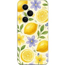 TechTree Honor 400 Pro Uyumlu Sulu Boya Limon ve Çiçek Desenli Baskılı Silikon Kılıf