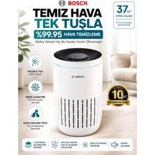Bosch 37,5 M² Aktif Karbon Hepa Filtreli Evcil Hayvan Tüyü Akıllı Hava Temizleyici Sessiz Beyaz Pet Köpek Wi-Fi Uygulama