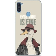 TechTree Samsung Galaxy A11-M11 Uyumlu Everything Is Fine Baskılı Silikon Kılıf