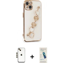 Pileli Store Pilelistore™ iPhone 14 Kılıf Nova Işık Prime - Şeffaf Pasifik Cam Ekran Koruyucu + Shine Kamera Lens - Gd