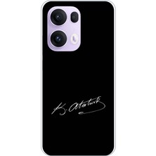 TechTree Oppo Reno 13 Pro Uyumlu Atanın Izi Imza Baskılı Silikon Kılıf