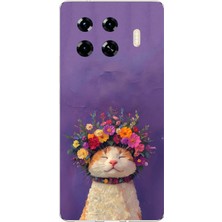 TechTree Tecno Spark 20 Pro+ Plus Uyumlu Frida Catlo Kedi Baskılı Silikon Kılıf