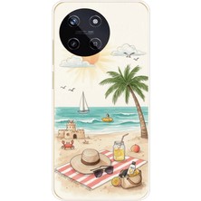 TechTree Realme 11 4g Uyumlu Sulu Boya Sahil ve Deniz Manzaralı Baskılı Silikon Kılıf