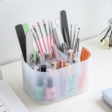 Aba Nails Dekoratif Masa Üstü Organizer Makyaj Manikür Aletleri Kalemlik Fırçalık Çok Amaçlı Organizer Şeffaf