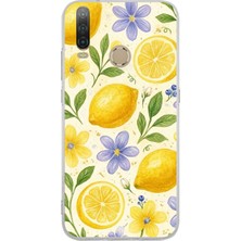 TechTree General Mobile Gm 10 Uyumlu Sulu Boya Limon ve Çiçek Desenli Baskılı Silikon Kılıf