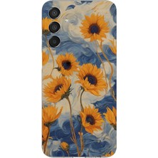 TechTree Samsung Galaxy M15 Uyumlu Yıldızlı Ayçiçekleri Baskılı Silikon Kılıf