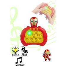 Düşler Oyuncak Dünyası Işıklı Sesli Müzikli Kırmızı Iron Man Karakterli Popit Pilli Eğitici Stres Giderici Konsol Ironman