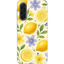 TechTree Samsung Galaxy A17 Uyumlu Sulu Boya Limon ve Çiçek Desenli Baskılı Silikon Kılıf