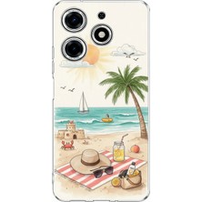 TechTree Tecno Spark 10 Pro Uyumlu Sulu Boya Sahil ve Deniz Manzaralı Baskılı Silikon Kılıf