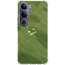 TechTree Vivo V40 Lite Uyumlu Zamanı Durduran Yeşil Papatya Düşleri Baskılı Silikon Kılıf