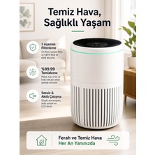 Bosch 62,5 M² Hepa Filtreli Otomatik ve Sessiz Uyku Modlu Bakteri Giderici Hava Temizleyici Beyaz Pm2.5 PM10 Duman Polen