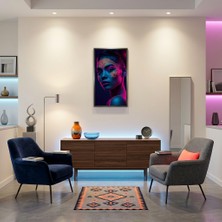 Ti Play Neon Yüzler– Pop Art Kadın  35 (Canlı Renkler ve Asi Duruş) 33X60 cm Çerçevesiz Pvc Tablo