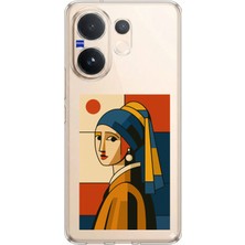 TechTree Vivo V60 Uyumlu Bauhaus Inci Küpeli Kız Baskılı Silikon Kılıf