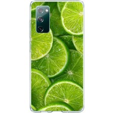 TechTree Samsung Galaxy S20 Fe Uyumlu Misket Limonu Lime Desenli Yaz Temalı Baskılı Silikon Kılıf