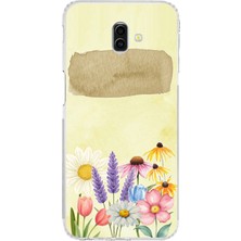 TechTree Samsung Galaxy J6 Plus Uyumlu Sulu Boya Dokulu Vazoda Çiçek Desenli Baskılı Silikon Kılıf