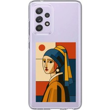 TechTree Samsung Galaxy A72 Uyumlu Bauhaus Inci Küpeli Kız Baskılı Silikon Kılıf