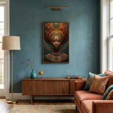 Ti Play Afro Kraliçe Serisi 17 – Afrofütürizm (Canlı Renkler ve Regal Duruş) 33X60 cm Çerçevesiz Pvc Tablo