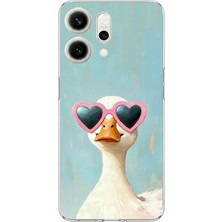 TechTree Oppo Reno 14 5g Uyumlu Yağlı Boya Pop-Art Ördek Baskılı Silikon Kılıf