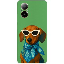 TechTree Realme 12 Lite Uyumlu Cool Dachshund Köpek Baskılı Silikon Kılıf