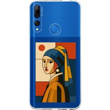 TechTree Honor 9x Uyumlu Bauhaus Inci Küpeli Kız Baskılı Silikon Kılıf
