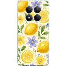 TechTree Redmi Note 15 Pro 5g Uyumlu Sulu Boya Limon ve Çiçek Desenli Baskılı Silikon Kılıf