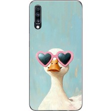 TechTree Samsung Galaxy A70 Uyumlu Yağlı Boya Pop-Art Ördek Baskılı Silikon Kılıf
