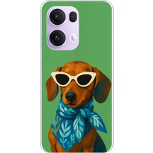 TechTree Oppo Reno 13 Pro Uyumlu Cool Dachshund Köpek Baskılı Silikon Kılıf