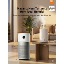Xiaomi 125 M² Hepa Filtreli Sessiz Akıllı Kontrollü Hava Temizleyici ve Nemlendirici Beyaz Su Wi-Fi Uygulama Filtre PM10